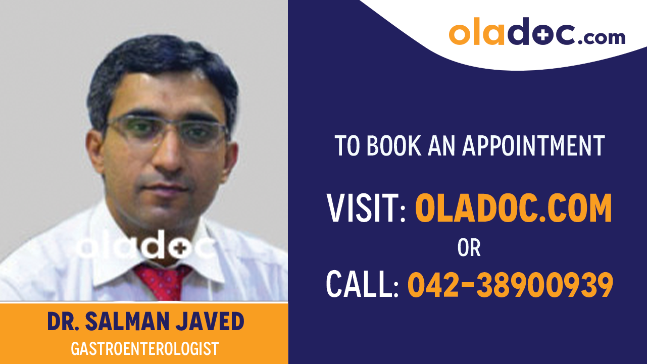 Book appointment with Dr. Salman Javed- best Gastroenterologist Lahore